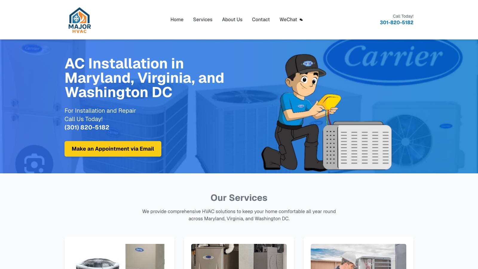 Major HVAC website